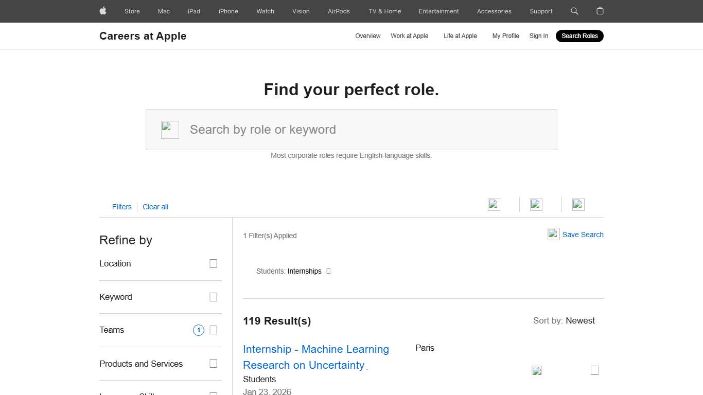 Search Jobs - Students: Internships - Jobs - Careers at Apple